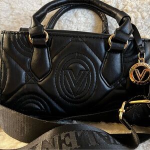 Valentino Orlandi Black and Gold Satchel
